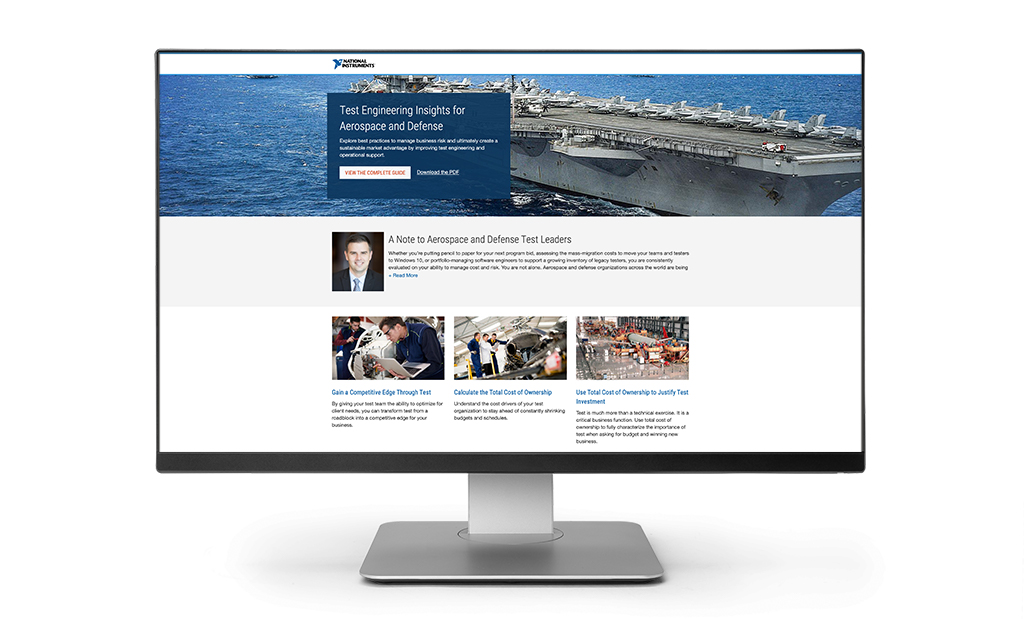 Aerospace Web Page on Monitore